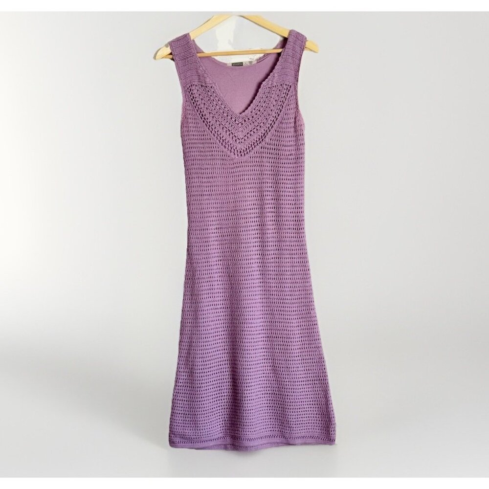Athleta Women’s Purple Crochet Midi Dress Medium Festival Boho Vacation Resort